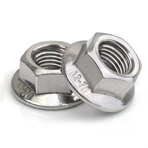 Écrous à bride en acier inoxydable M4 M5 M6 M8 M10 M12 M14 M16 Écrous à bride hexagonale dentelée - Product Image 1