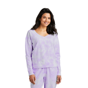 เสื้อสเวตเตอร์คอกลมคอกลมของผู้หญิงสีม่วงอ่อนเสื้อสเวตเตอร์แบบสวมหัวเสื้อคอตตอนโพลีเอสเตอร์สวมใส่สบายสำหรับสตรีท - Product Image 1