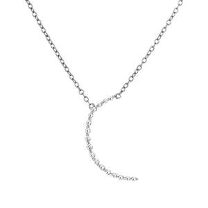 Collana con Ciondolo a Mezzaluna Fatta a Mano in Argento Sterling Placcato Oro Rosa 14K, Gioielli in Platino, Materiale Principale: Ciondolo con Motivo Numerico - Product Image 1
