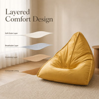 Fauteuil pouf moderne pliable et extensible avec rembourrage en billes EPS, siège de relaxation en tissu doux pour salon et chambre à coucher