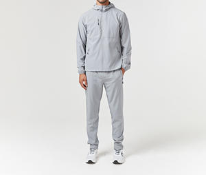 Survêtement unisexe en nylon OEM avec blocs de couleur personnalisés, veste et pantalon en nylon à fermeture éclair, patchwork - Product Image 5