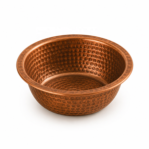 Bol à manucure artisanal en cuivre fini, forme ronde, pour les fournitures d'art des ongles, usage domestique ou en salon - Product Image 1
