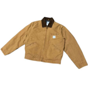 Veste de travail personnalisée en toile résistante pour hommes col montant imperméable coupe-vent respirant hiver fermeture éclair décontractée - Product Image 1