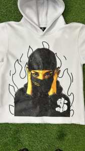 Sweat à capuche personnalisé en coton 100 % écologique, respirant, coupe-vent, pour l'hiver, avec impression numérique unie et broderie - Product Image 5