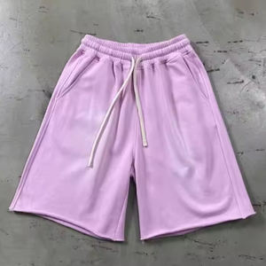 High Quality Polyester/Cotton Blend <b>Fleece</b> Sweat <b>Shorts</b> Custom Sun Fade Vintage French Terry Acid Elastic Waist Breathable - Product Image 3