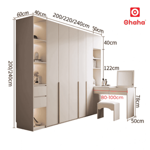 ตู้เสื้อผ้าทันสมัยพร้อมโต๊ะเครื่องแป้งในตัว OHAHA - HD029 - Product Image 5