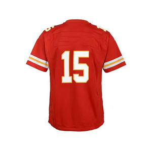 Jersey de Fútbol Americano de Manga Corta, Transpirable, 100% Poliéster, de Alta Calidad OEM, Ropa Deportiva Personalizada para Equipos - Product Image 3