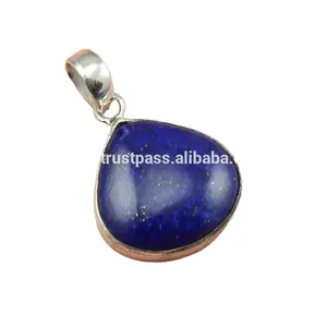 Cabochon lapis lazuli pendant for wholesale 925 sterling silver handmade jewelry women and girls fine pendants suppliers