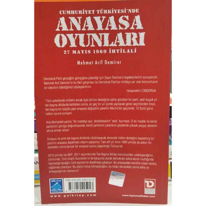 Constitutional Games in the Republic of Turkey - From the May 27, 1960 Revolution to the Present - 2. EL
