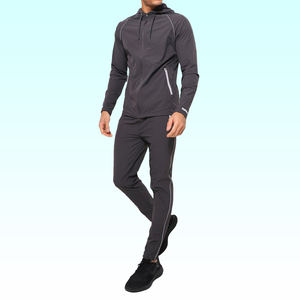 2025 Logo personnalisé imprimé deux pièces ensemble survêtements pour hommes vêtements d'entraînement 2 pièces jogging confortable plaine fermeture éclair sweats à capuche costumes - Product Image 6