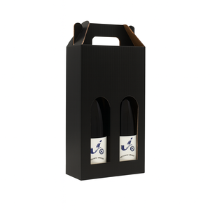 Scatola da Spedizione Personalizzata in Cartone per Due Bottiglie di Vino o Champagne, Confezione Regalo di Natale per Bottiglie Miniatura - Product Image 2