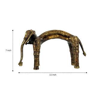 Figura Decorativa de Elefante Estirado, Hecha a Mano en Latón Macizo, Color Bronce, 11 Pulgadas, Decoración para Mesa, Regalo, Artesanía India - Product Image 5