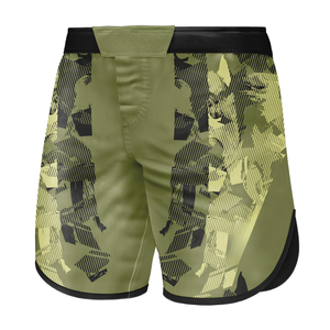 Short MMA imprimé par sublimation personnalisé OEM Short de combat extensible dans les 4 sens fabriqué avec 94% polyester et 6% spandex Short MMA personnalisé - Product Image 1