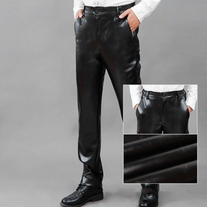 Pantalones de Cuero Sintético para Hombre, Estilo Rock, para Discoteca, Ajustados, Rectos, Tipo Motociclista, Cintura Alta con Cremallera - Product Image 2
