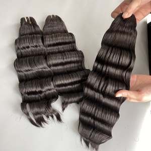 Best Vietnamese Human Hair Weft Hair <b>Extensions</b> Natural Color Loose Deep Wave, Water <b>Curly</b> Hair Bouncy Shiny - Product Image 3
