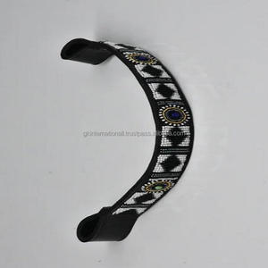 Hot Selling Designer Multicolor <b>Beaded</b> Leather Horse brow band in All Shapes and Custom Sizes Made in India Horse Products - Product Image 5