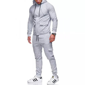 Nuevo diseño, venta al por mayor, conjuntos para hombre, alta calidad, algodón, poliéster, multibolsillo, traje Cargo para hombre, chándales para hombre con logotipo personalizado - Product Image 1