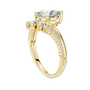 แหวนเพชรทรงลูกแพร์ 2.34 กะรัต สำหรับผู้หญิง ความใส VVS-VS EF ทอง 18KT, 14KT, 10KT และเงิน 925 สีโรสโกลด์, สีเหลือง, สีขาว - Product Image 5