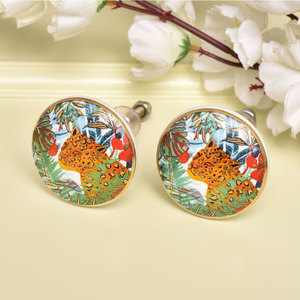 Boutons de tiroir décoratifs en céramique fait à la main, thème Tropical Jaguar, poignées de commode, d'armoire, poignées de porte d'armoire de cuisine, vente en gros - Product Image 3