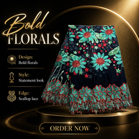 Kain Organza Bordir Batik Tenun Komputer Pola Tropis 100% Katun Berat Sedang Ramah Lingkungan
