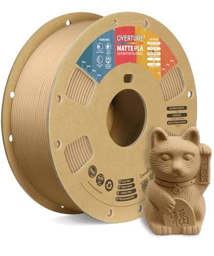1.75mm Matte PLA 1kg Cardboard Spool 2.2lbs Dimensional Accuracy +/- 0.02 mm Matte Light Brown PLA Matte 3D Printer Filament