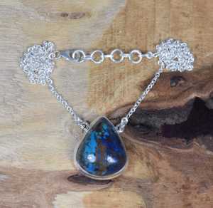 สร้อยคอจี้โซลิแทร์สไตล์วินเทจจี้รูปลูกแพร์จี้คริสโตคอลลาโบชอนธรรมชาติจี้คริสตัลสีเงินสเตอร์ลิง925 - Product Image 4