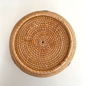 Atmosphère asiatique Bol en rotin-Panier à bibelots de rangement Fait à la main Naturel de haute qualité du Vietnam - Product Image 2