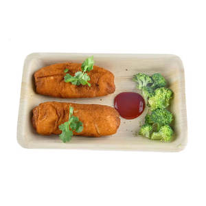 Assiettes jetables biodégradables Plateaux à dîner rectangulaires en feuille de palmier pour les mariages, les fêtes et les événements de restauration - Product Image 6