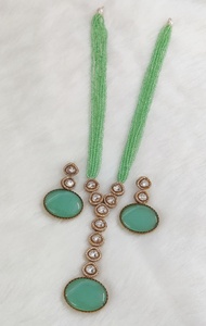 Monalisa And Hydro Long Mala Necklace With <b>Beautiful</b> <b>Earrings</b> Premium Quality Mala Perfect For Party Wear Casual Wear - Product Image 3