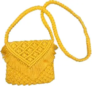 Yeni varış el düğümlü makrome alışveriş çantaları güzel makrome çanta kızlar için en düşük fiyata hindistan