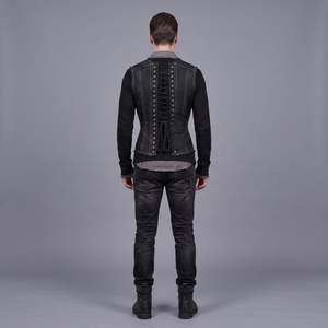 Corset sous-poitrine pour homme en gros, en coton épais, style gothique steampunk, avec baleines en acier, serre-taille, personnalisable OEM - Product Image 2