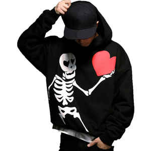 เสื้อฮู้ดแนวสตรีทพิมพ์ลายพัฟของผู้ชายเสื้อฮู้ดแบบถักมีน้ำหนักผลิตจาก2025ตามสั่ง - Product Image 4