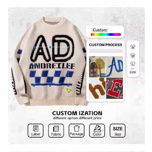 2025 dernière meilleure mode pour hommes Logo personnalisé sweat OEM tricot col rond pull hiver Anti-rides Anti-rétrécissement broderie - Product Image 4