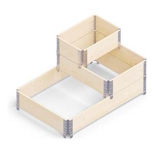 Jardinera Nórdica de Madera Blanda PEFC con Esquinas de Acero Galvanizado 80x120x58.5cm, Cama Elevada con 3 Compartimentos, Macetas UPYARD - Product Image 1