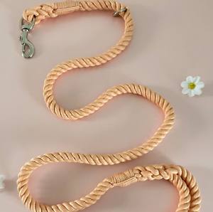 Peach Cotton Rope Dog <b>Leash</b>: Durable Seaside Style - Product Image 2
