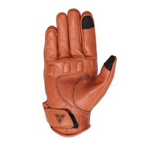 Gants de moto en cuir à manchette courte, durables et protecteurs, marron, avec fonction tactile - Product Image 3