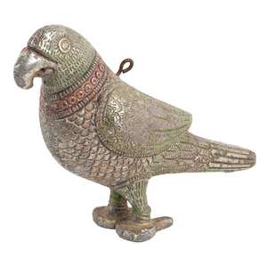 Estatua de loro de pie antiguo de latón indio para decoración del hogar, escultura colgante, artículos de regalo, tamaño: 15x6 cm SNS-284 - Product Image 1