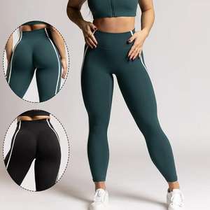 Leggings de yoga personnalisés XXL à taille haute et à couleurs bloquées Spandex/Nylon Activewear Butt Lifting Fitness Gym Clothes Workout Yoga Pants - Product Image 6