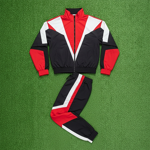 Custom Made Affordable Price2-Pieces Stand Up Collar Zip Up <b>Jacket</b> & Pants Set Custom Printed Logo Nylon Sweat <b>suit</b> - Product Image 3