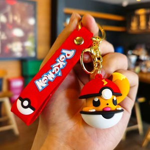 YY Anime Pocket Monster ball Pikachu Series 3D Cartoon Soft PVC Keychain cute pendant accessory - Product Image 5