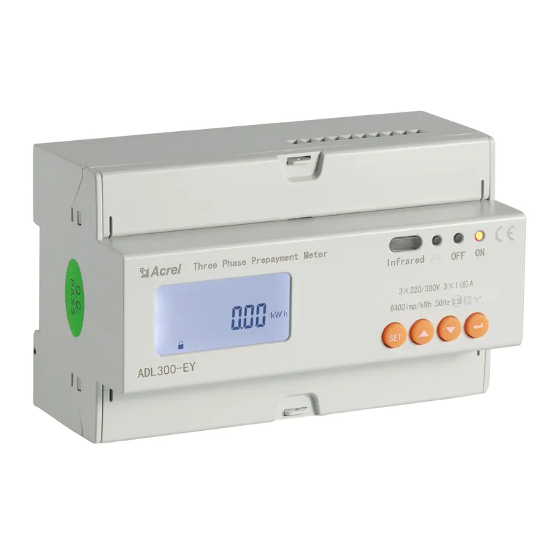Acrel ADL300-EY Din-Rail Tipo Pré-pago Energy Meter Smart 80A Entrada Pré-pagamento Medidor Elétrico para pré-pago ou pós-pago