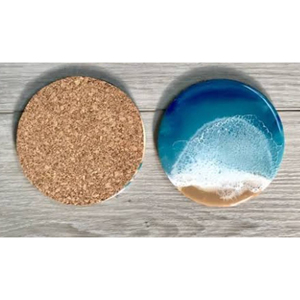 Sous-verre en bois et résine époxy, tasse à café de forme ronde, sous-verre de conception de mer, meilleure qualité, sous-verre à boire à un prix raisonnable - Product Image 1