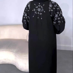 Elegante Modesto DE LAS Mujeres Tradicional Musulmán Ropa Frente Cerrado Zardozi Trabajo Abaya Estilo Kaftan Formal Dubai Vestidos - Product Image 1