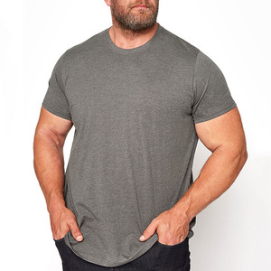 Top qualité personnalisé blanc hommes grand T-shirt grande taille grande été respirant coton Spandex gris et autre couleur T-shirt pour hommes - Product Image 2