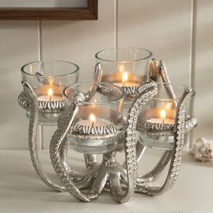 ที่วางเทียนรูปปลาหมึกอะลูมิเนียมตกแต่ง สร้างสรรค์ขึ้นเพื่อเพิ่มความสวยงามให้กับโต๊ะอาหารด้วยเสน่ห์สไตล์ทะเลที่เป็นเอกลักษณ์ - Product Image 5