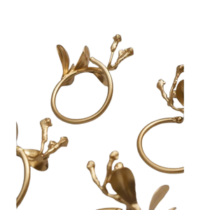 Unique Shaped Napkin Rings Set With Golden Color High Quality Metal Napkin Rings for Home <b>Table</b> Decor With the Sizes of 5x5x5cm - Product Image 1