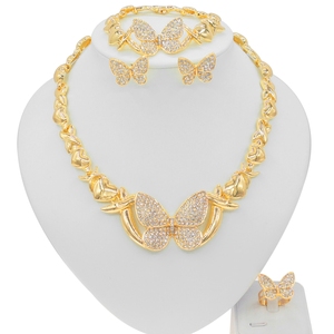 Zhuerrui Hugs and Kisses Luxury Big Butterfly Xoxo Necklace Set <strong>Jewelry</strong> Women <strong>Costume</strong> <strong>Indian</strong> Trendy Gold Filled <strong>Jewelry</strong> SetX0120 - Product Image 5