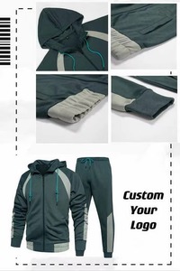 Conjunto Deportivo de Chándal con Capucha de Poliéster para Hombre con Logotipo Personalizado, Venta al por Mayor, Conjunto Deportivo de Contraste de Color para Correr - Product Image 4