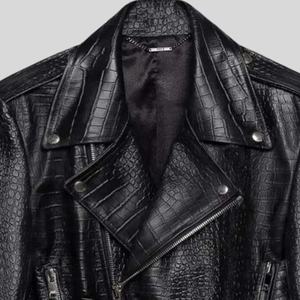 Peau de mouton personnalisée de qualité supérieure pour support de veste en cuir véritable gaufré à texture crocodile Caractéristiques du support du logo de marque personnalisé! - Product Image 2