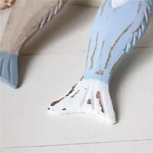 Décoration en bois rustique en forme d'arête de poisson du fabricant |   Tons bleus harmoniques avec une corde élégante |   Décoration murale nautique en vrac pour cafés - Product Image 4